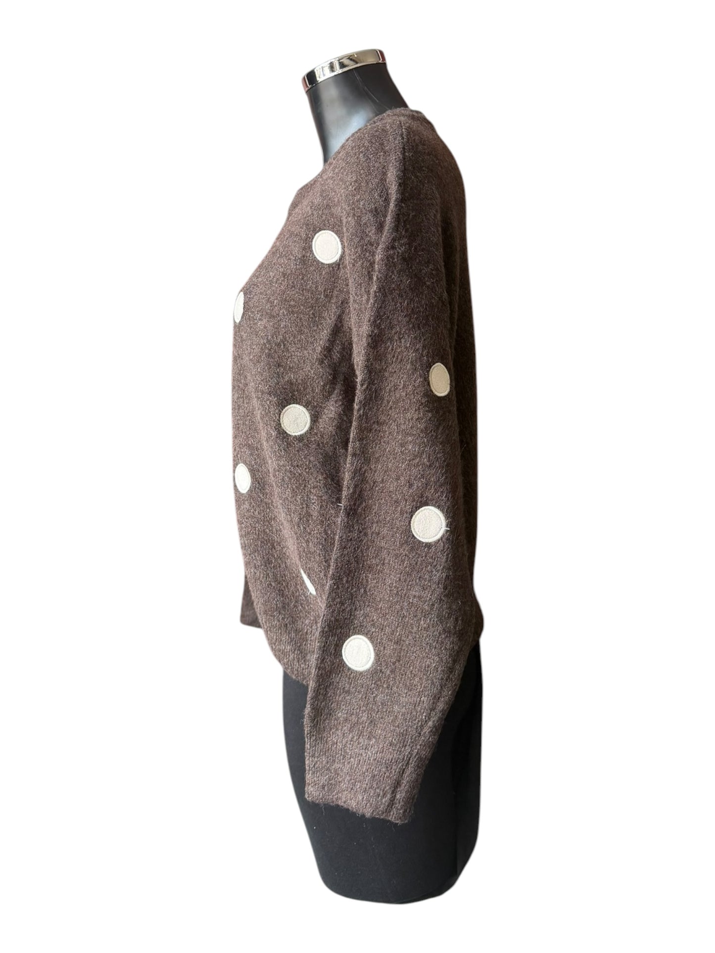 Gaynor crew neck polka dot jumper - Chocolate