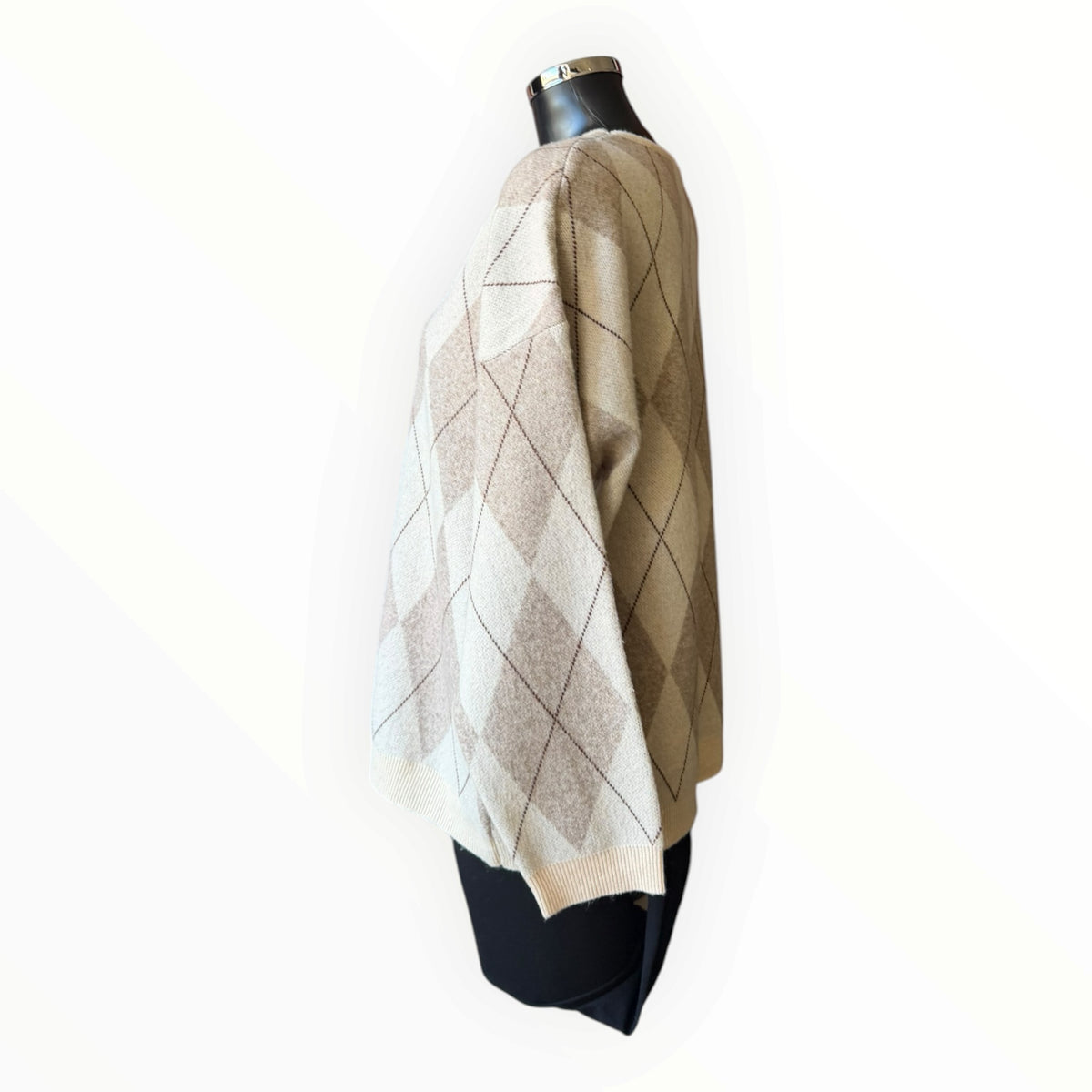 Amy argyle pattern round neck jumper