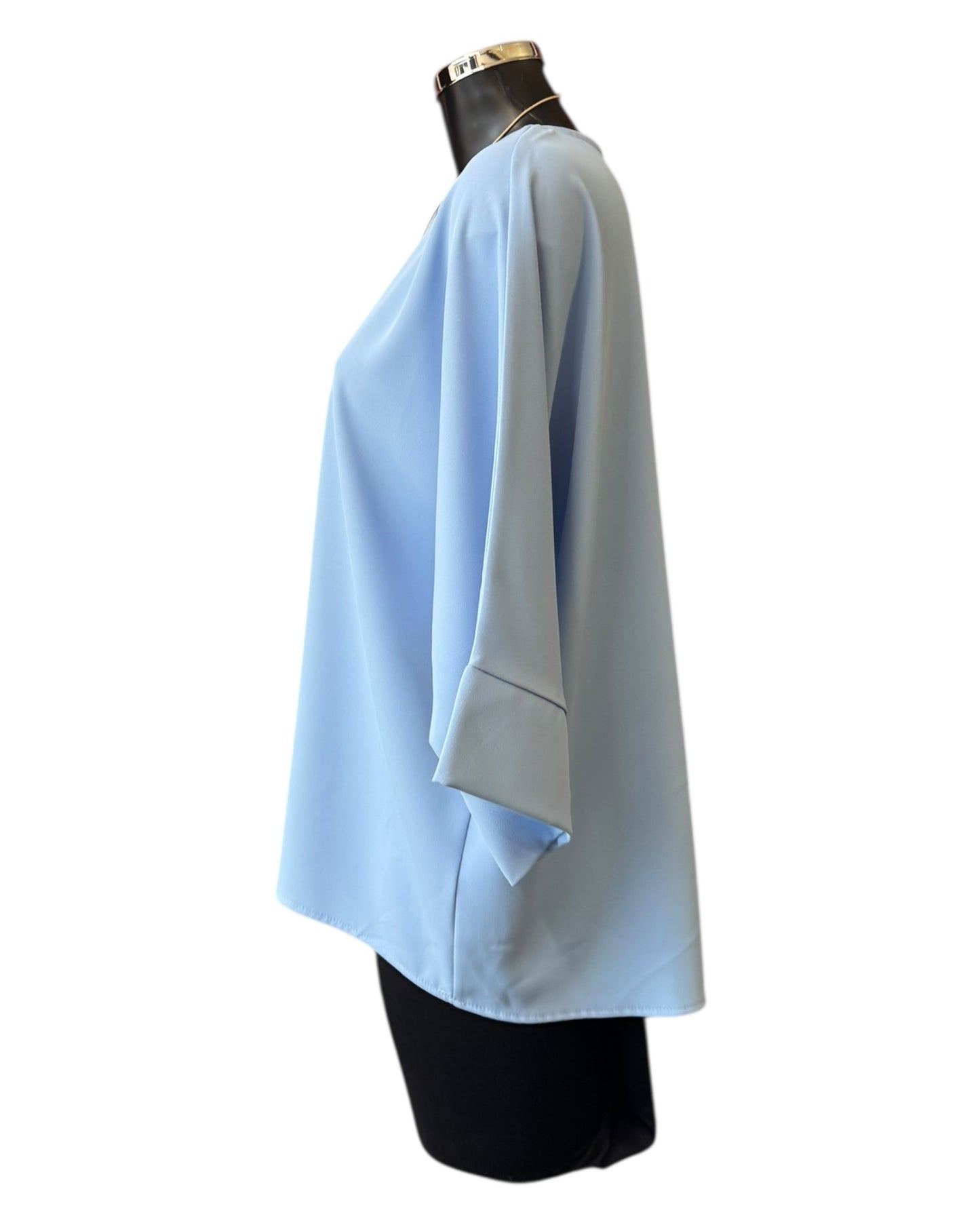 Julia batwing plain top & necklace - Blue