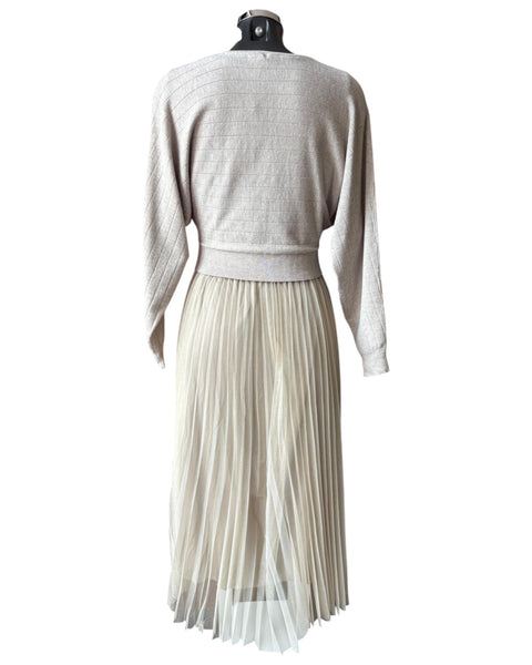 Grace 2 piece dress and jumper set - Taupe
