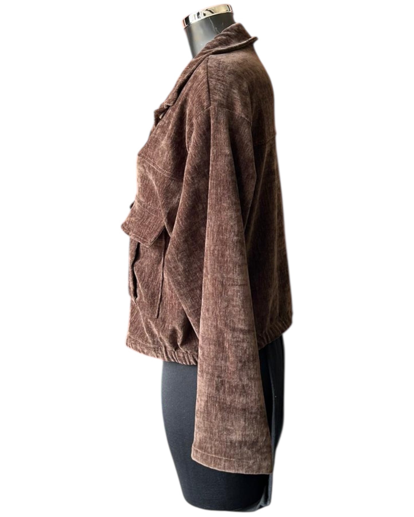 Roxy velvet feel bomber jacket - Chocolate