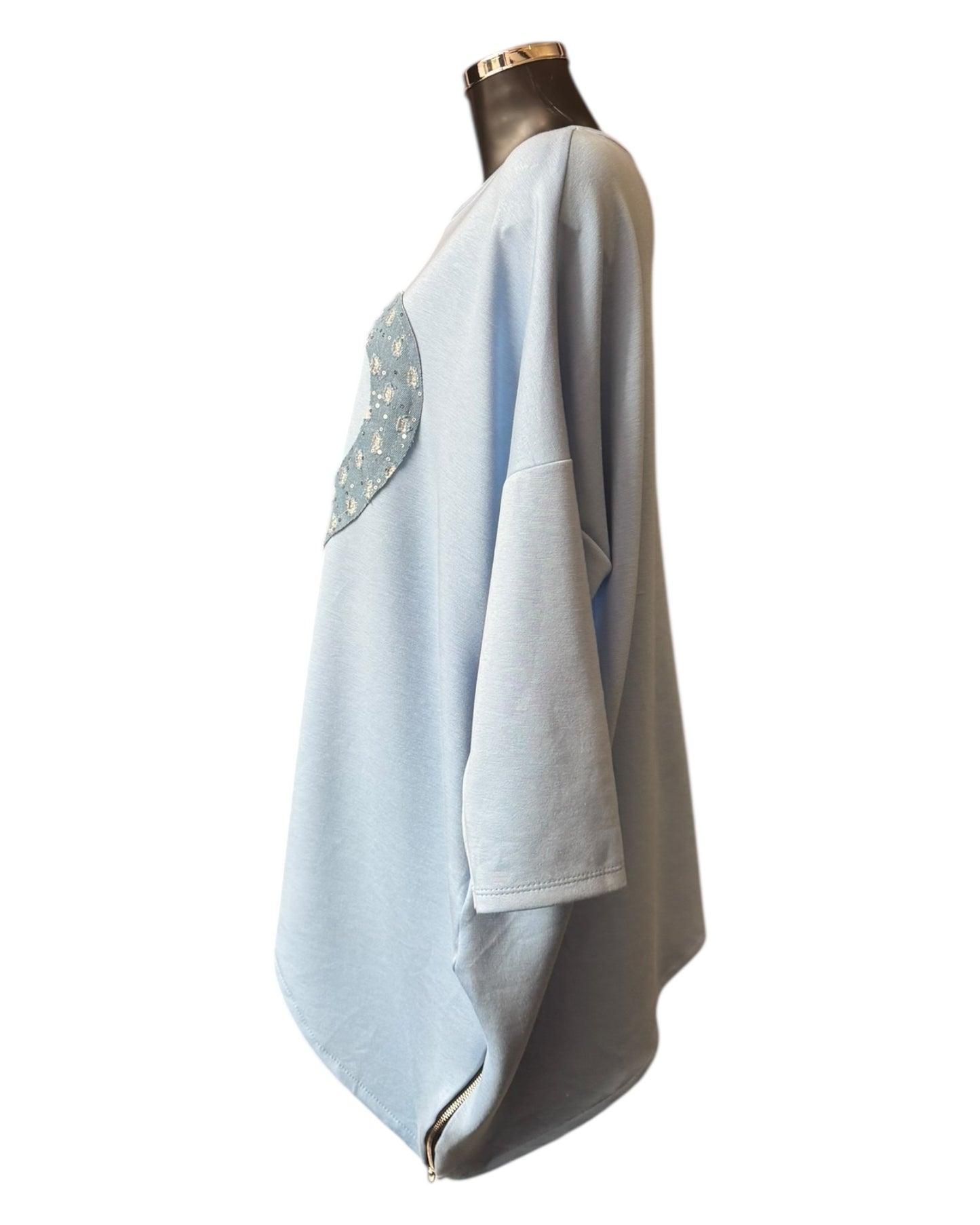 Kelly sparkle patch heart sweatshirt - Blue