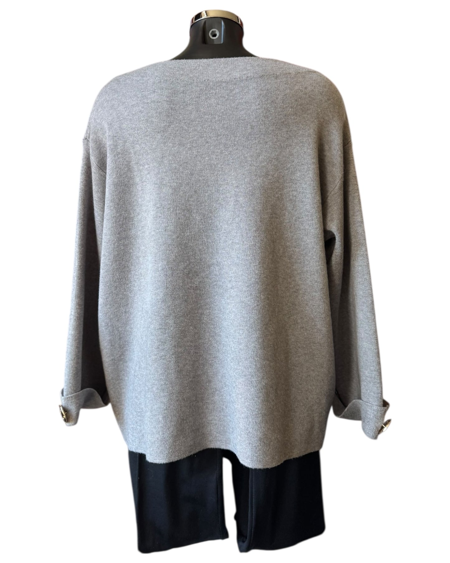 Erin embellished flower jumper - Grey