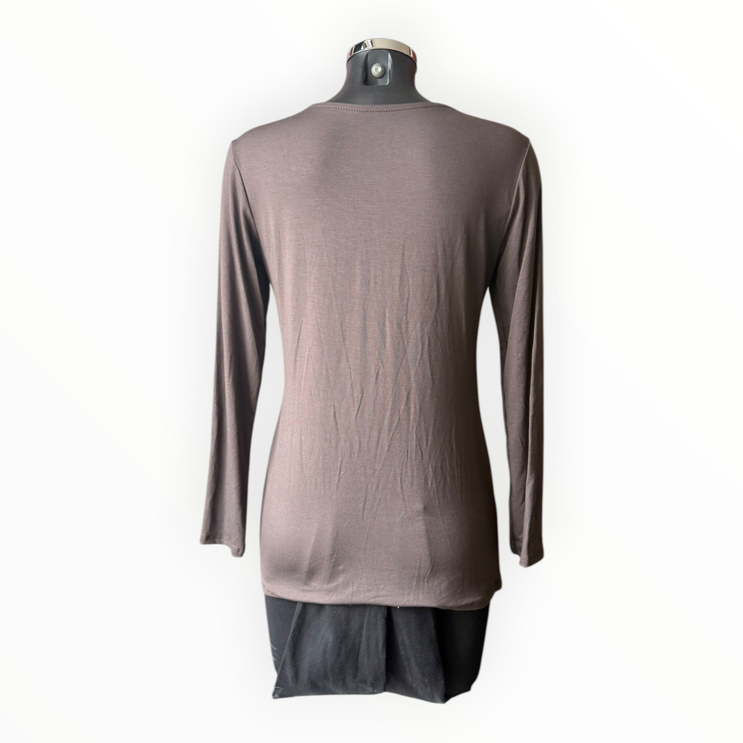 Sasha basic v neck top - chocolate