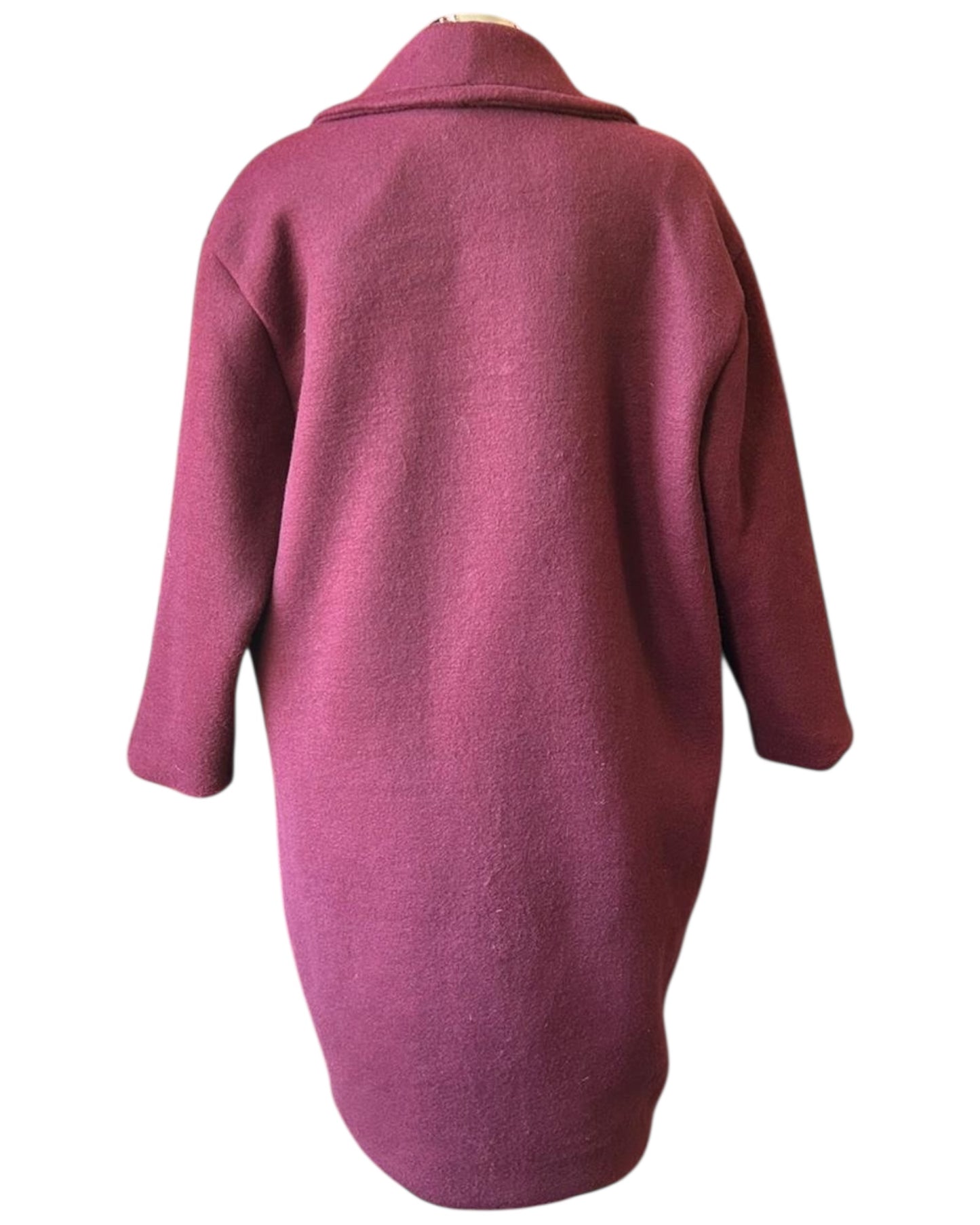 Priscilla wool feel pea coat - Bordeaux