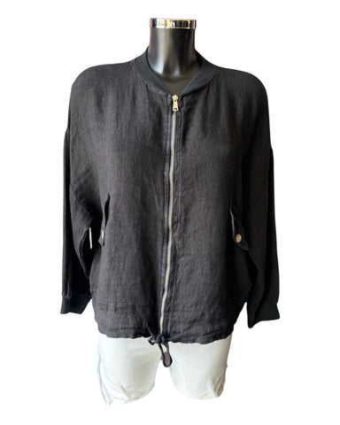 Lola linen range Bomber jacket - Black