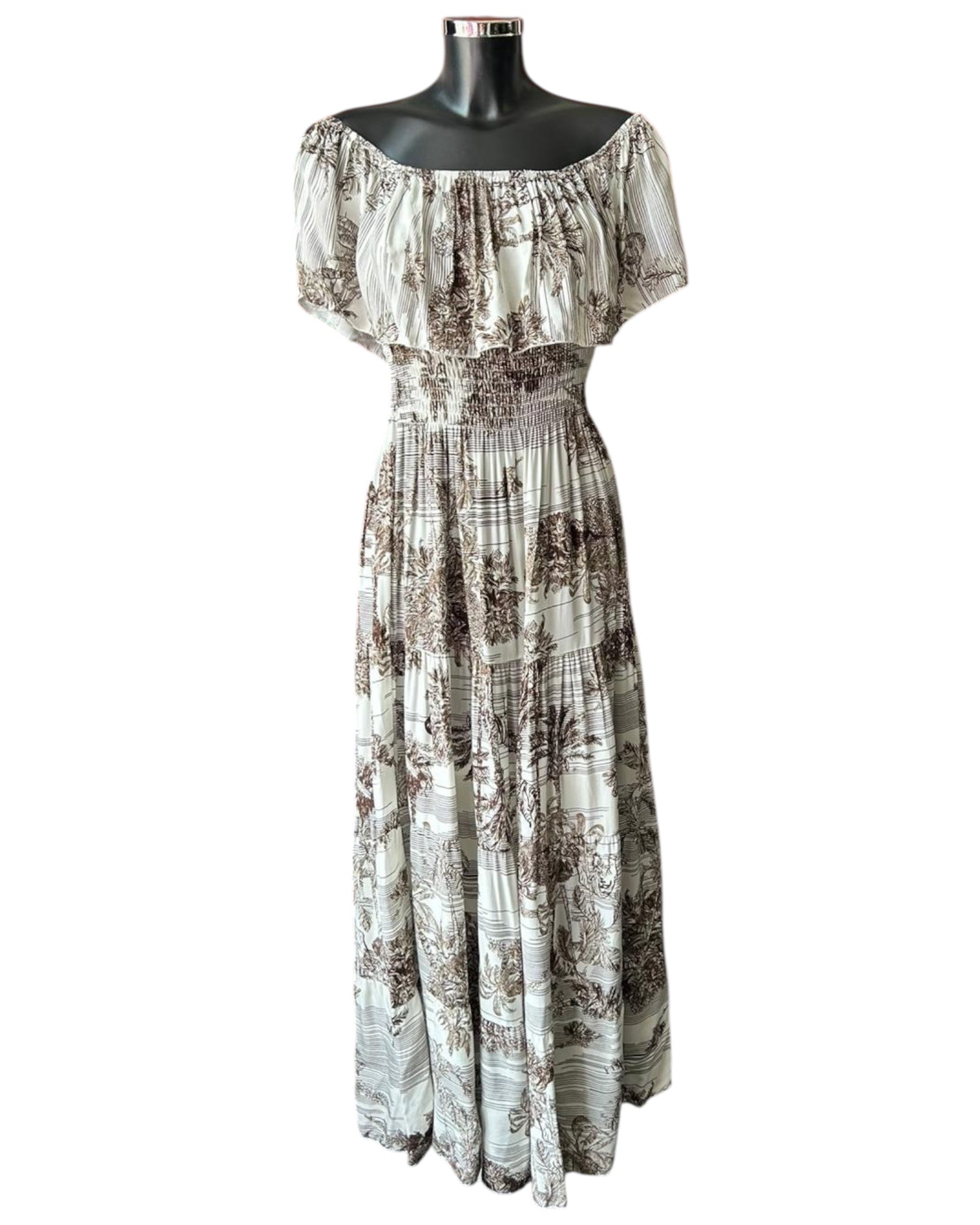 Brooke chocolate print maxi dress