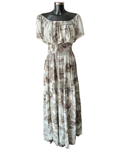 Brooke chocolate print maxi dress