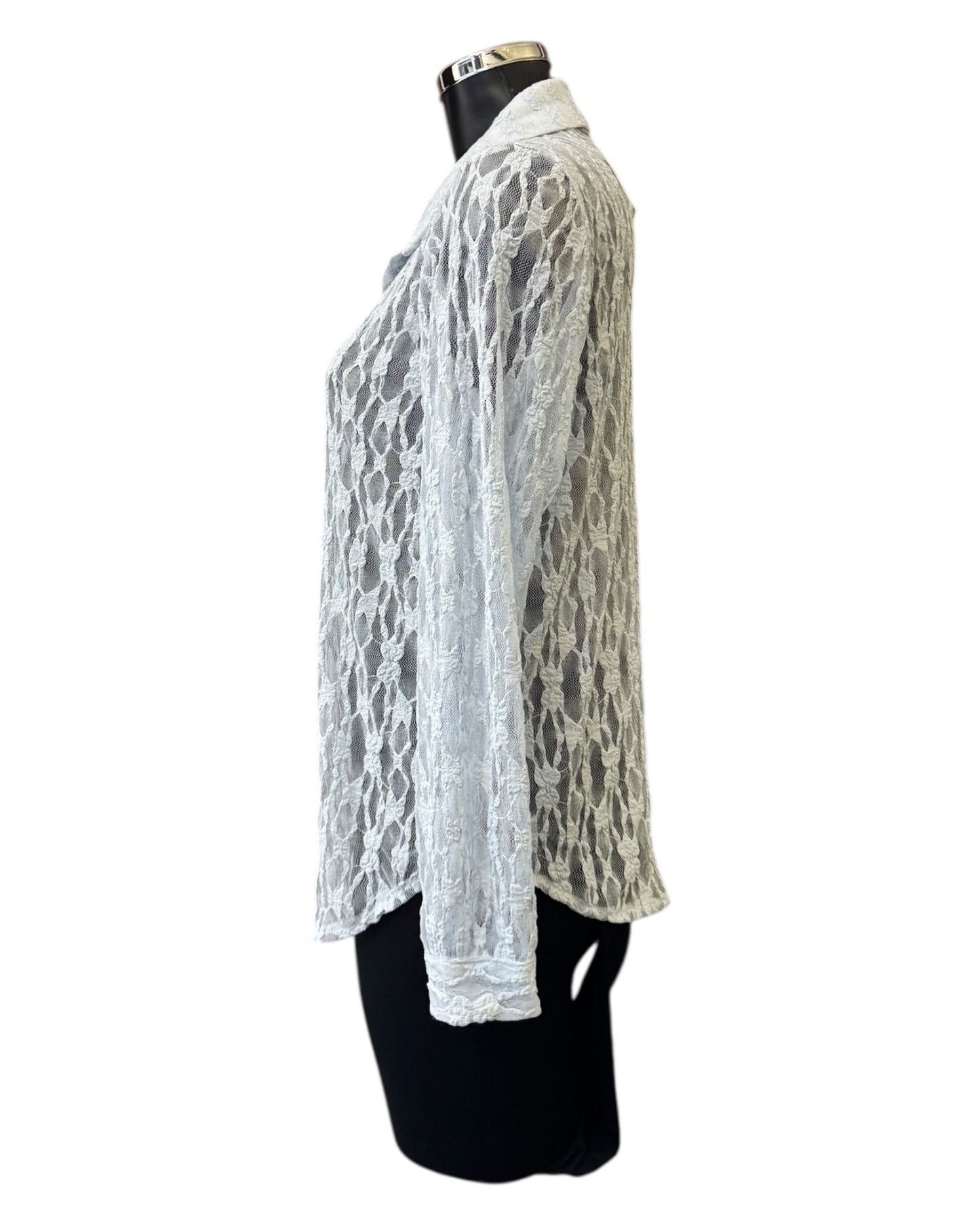 Gaynor crochet lace shirt top - Blue