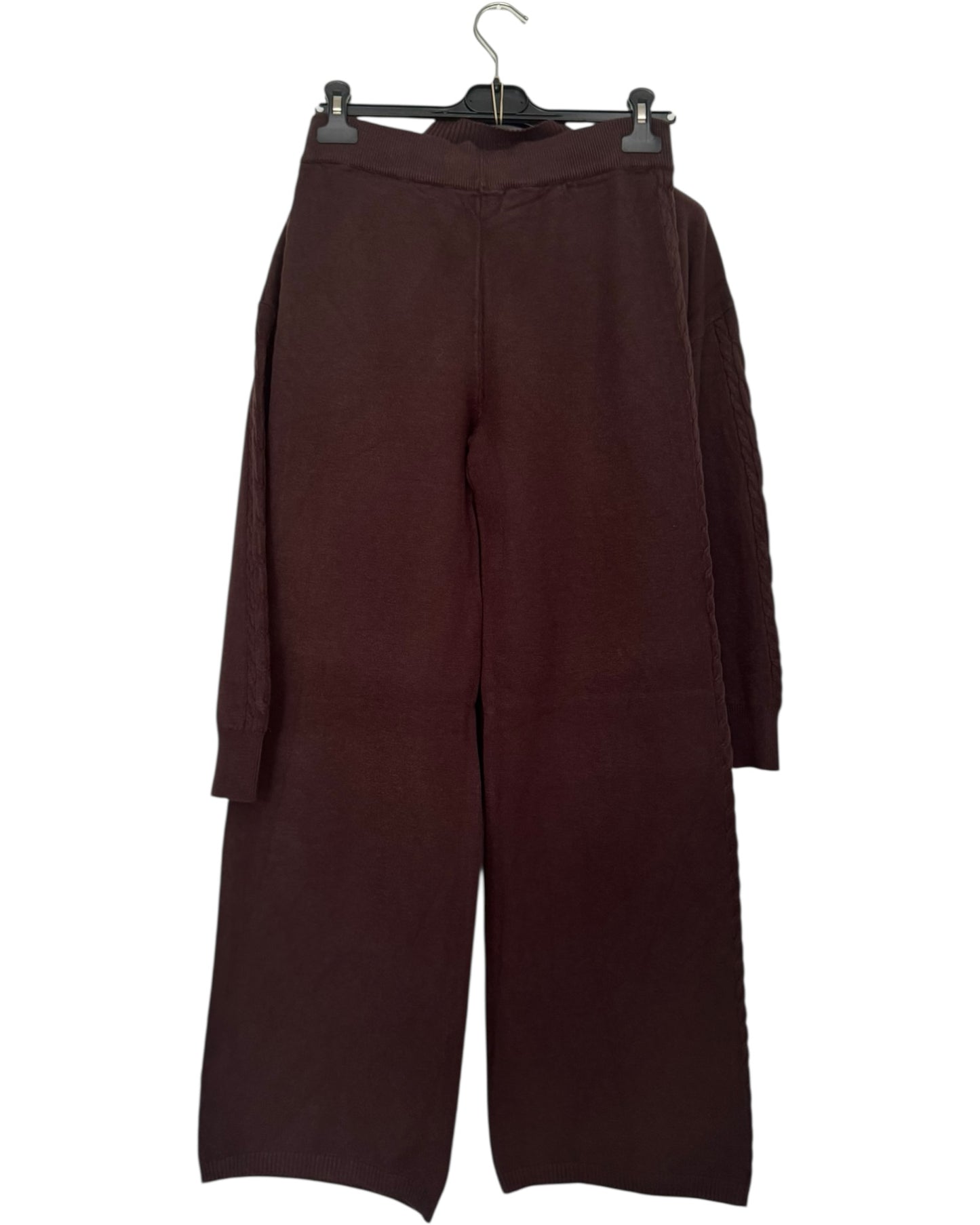 Amelia cable side coord trouser suit - Chocolate