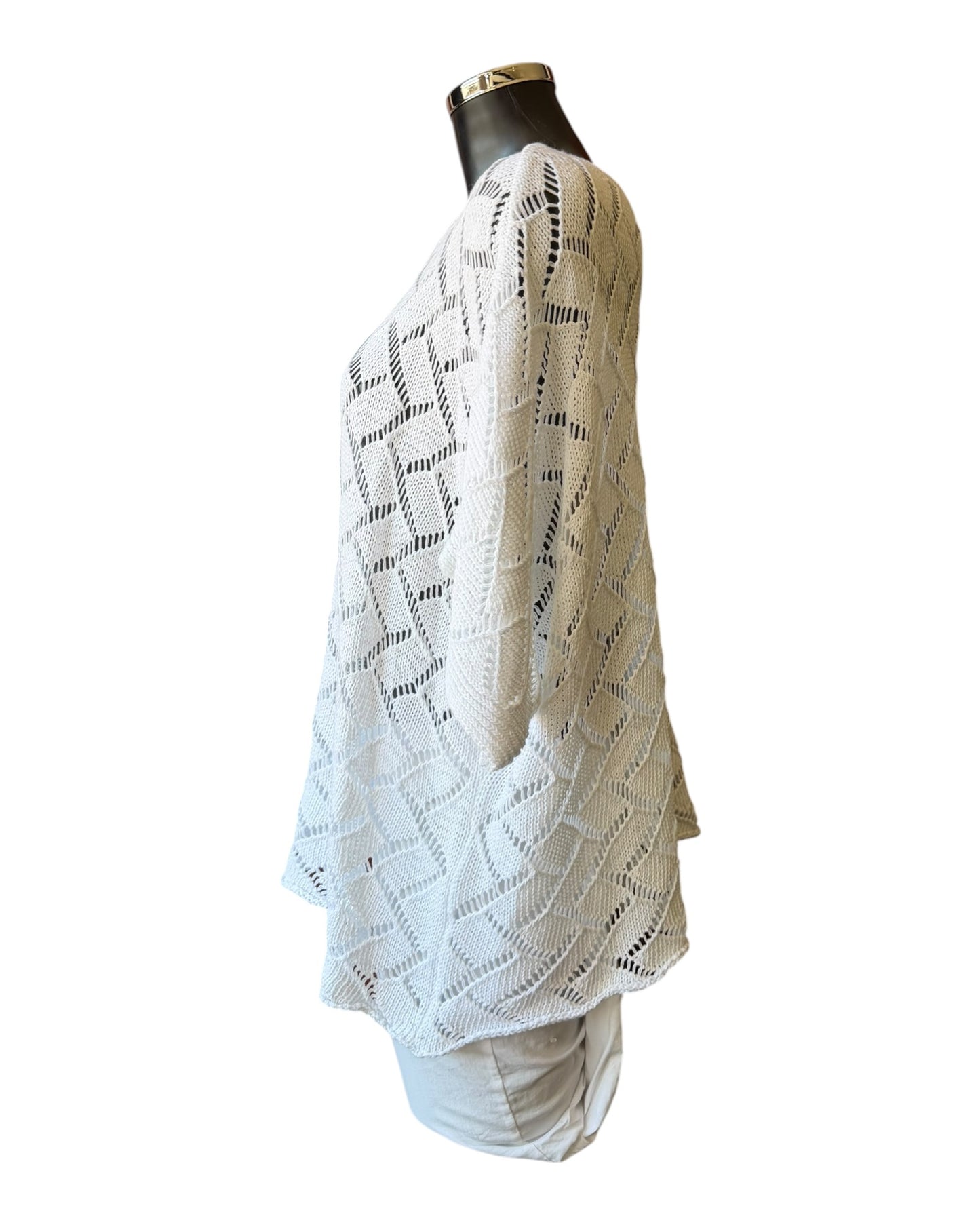 Michelle diamond knit relaxed fit jumper - White
