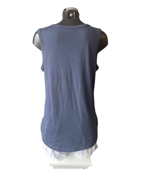 Orientique 100% Organic cotton vest top - Navy