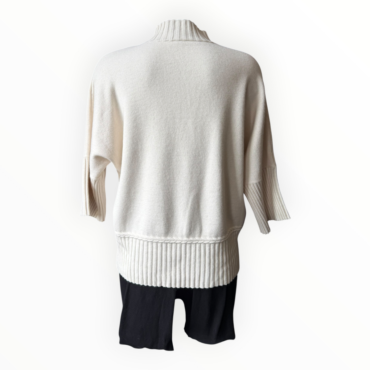 Abigail ribbed neck, hem & cuffs jumper - Beige