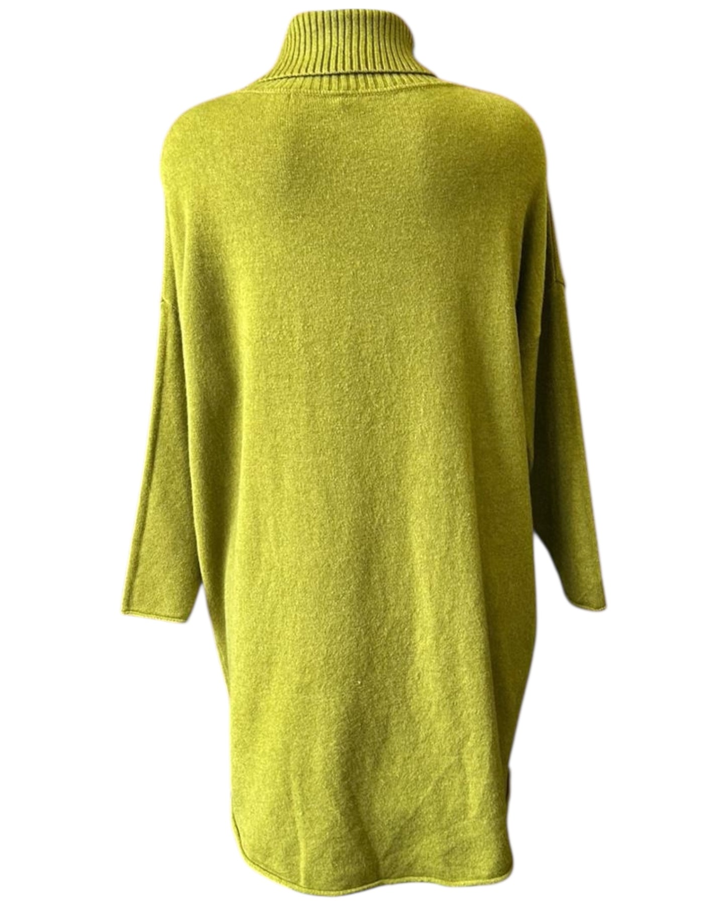 Molly wrap over long length jumper - Lime