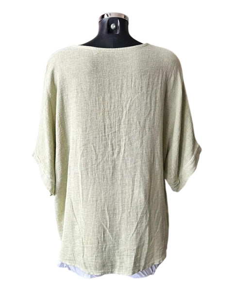 Casey range v neck twist front top - Lime