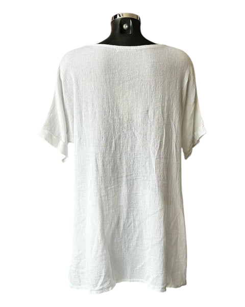 Casey range split side tunic top - White