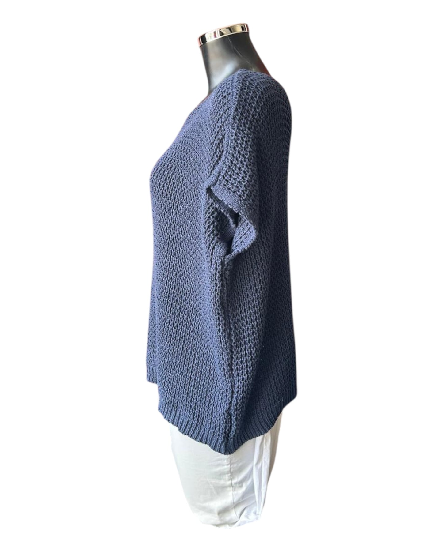 Estelle knitted boxy top - Navy