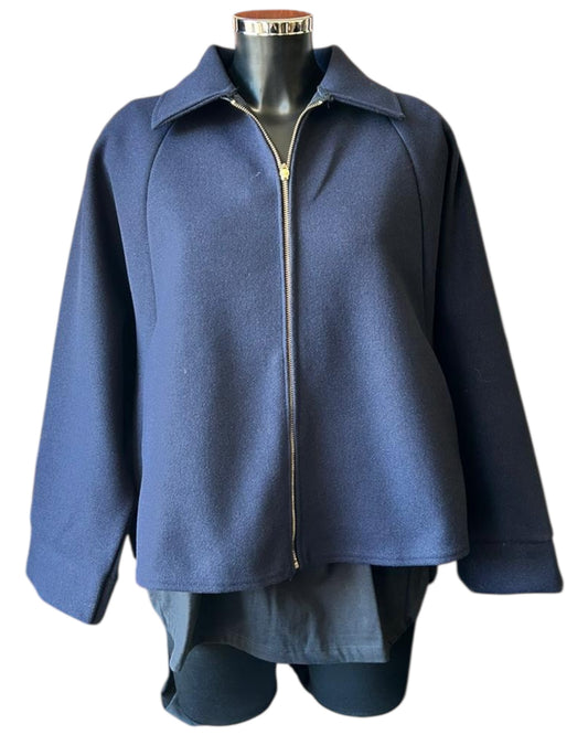 Katrina soft touch collared jacket - Navy