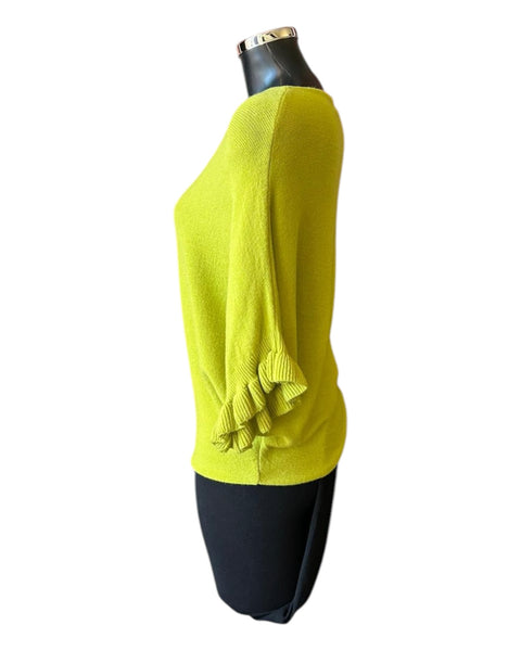 Shelly frill sleeve batwing jumper - Lime