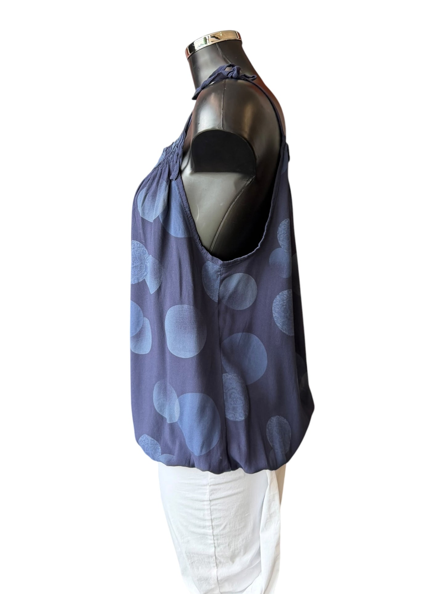 Doris strappy spot vest top - Navy