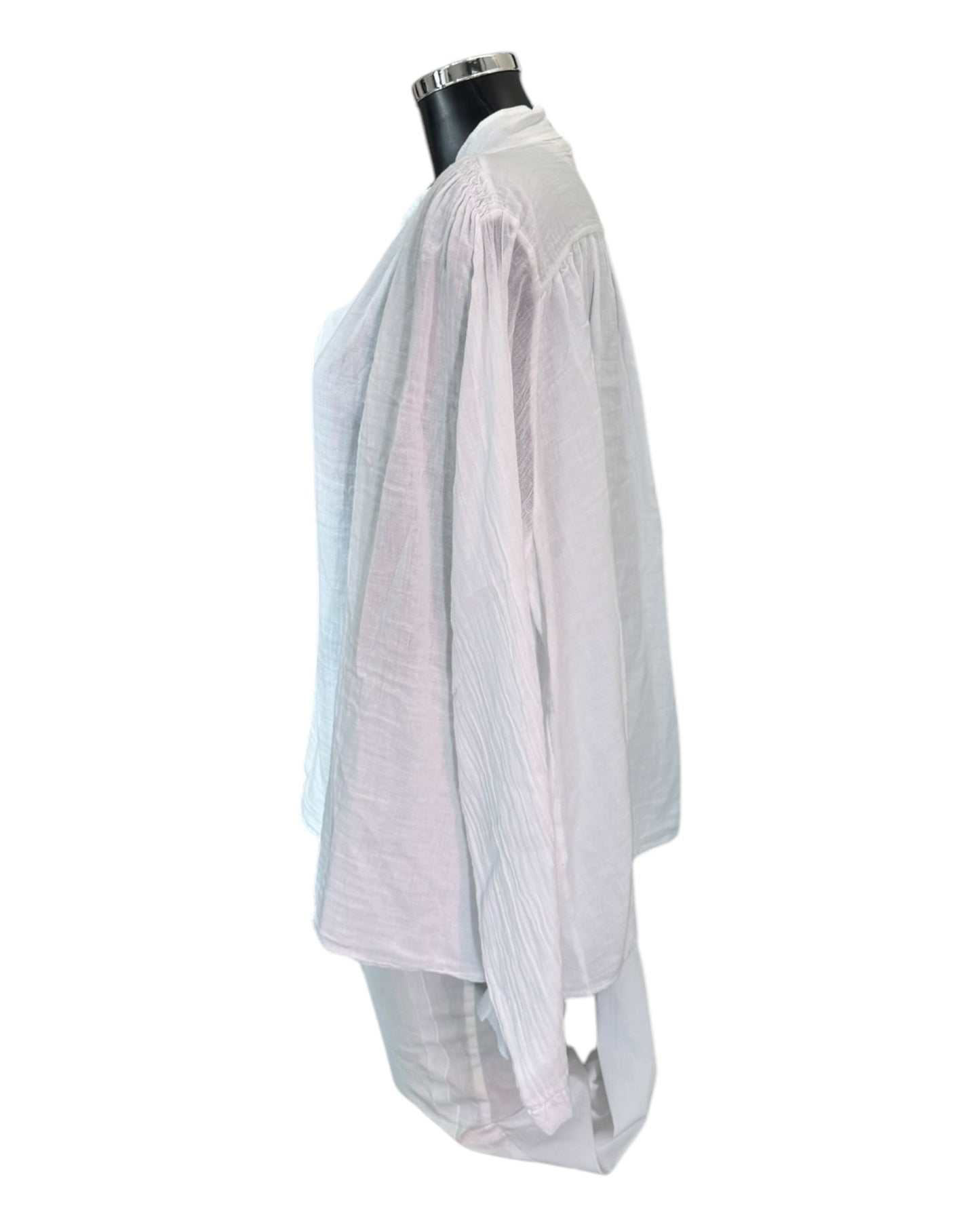 Macey cotton boho blouse - White