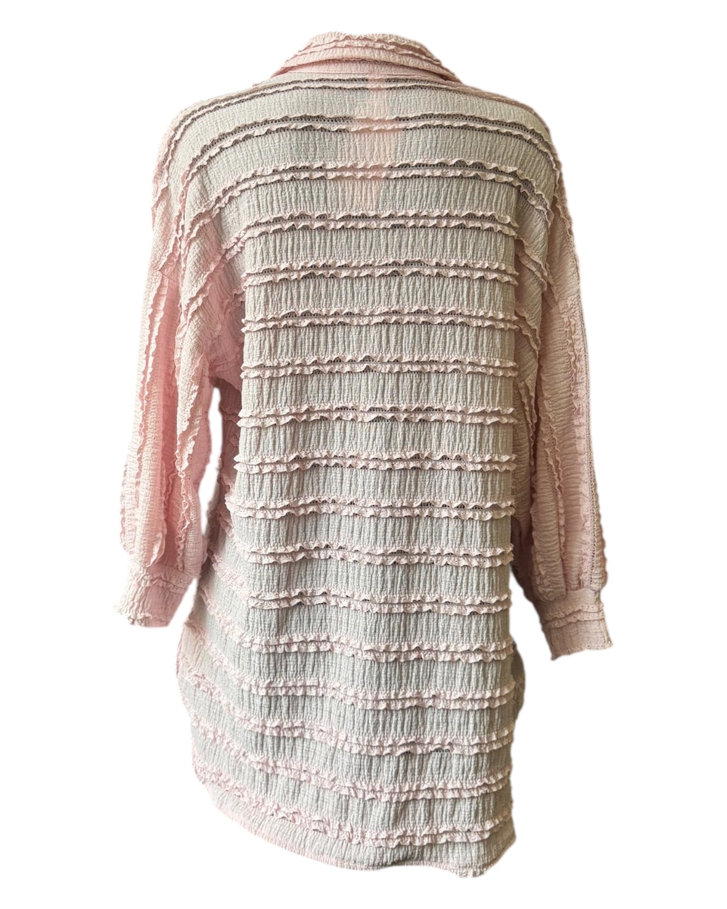 Tessa textured stripe shirt - Pink