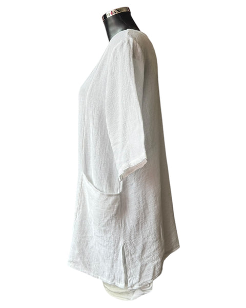 Casey range 2 pockets top - White