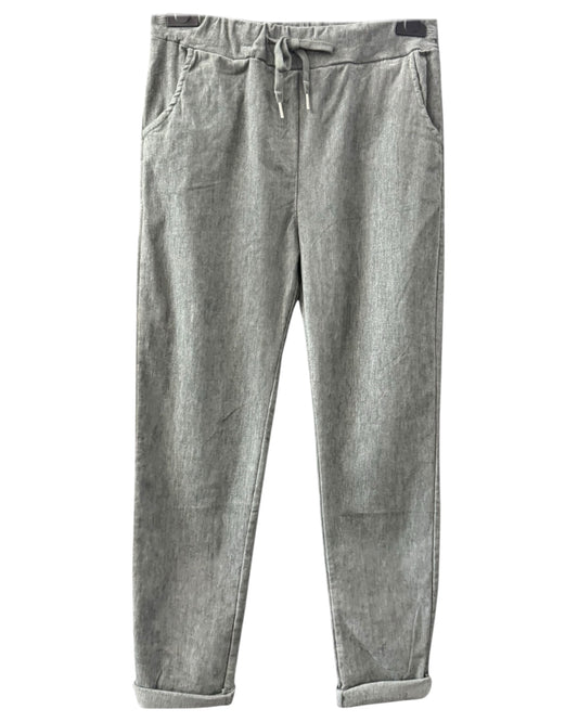 Isla super stretchy cord trousers one size - Grey