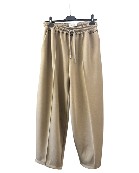 Libby carrot leg seam cropped trousers - Taupe