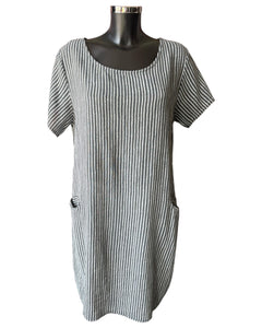 Bonnie striped range short dress - Charcoal