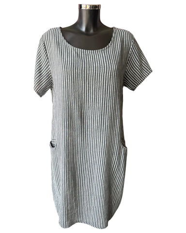 Bonnie striped range short dress - Charcoal