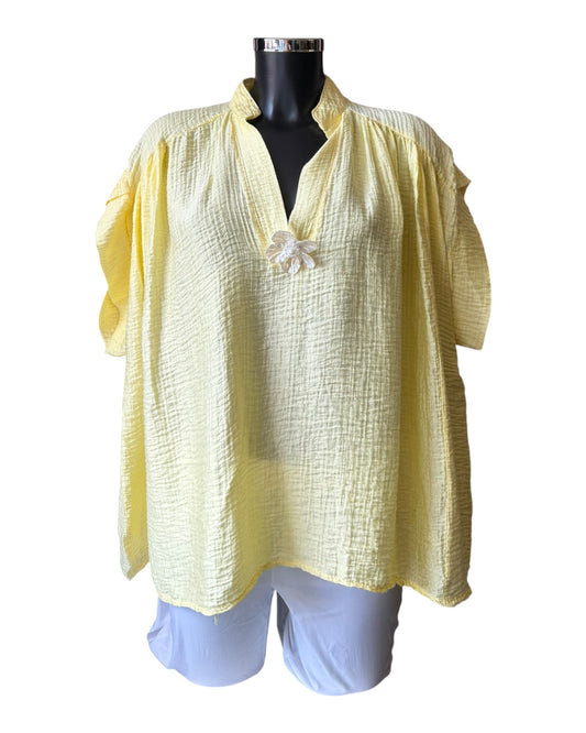 Monica floaty top - lemon