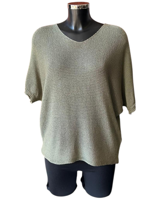 Tallulah fine knit button back jumper - Khaki