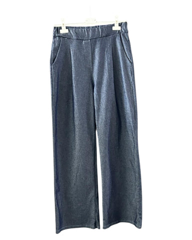 Aria smooth stretchy wide leg trousers - Dark denim