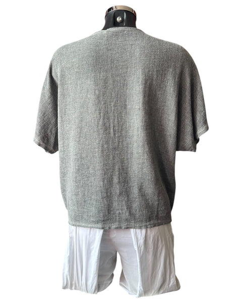 Casey range v neck ruched front top -  Grey