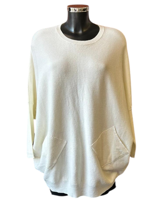 Evie plait back jumper - Cream