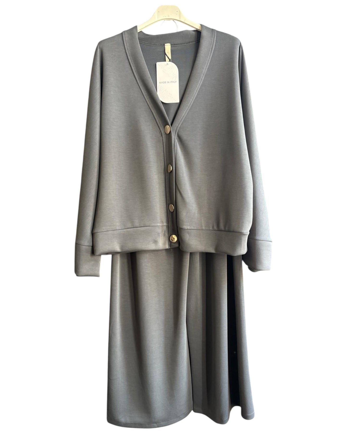 Lola cardigan co-ord trouser suit - Grey