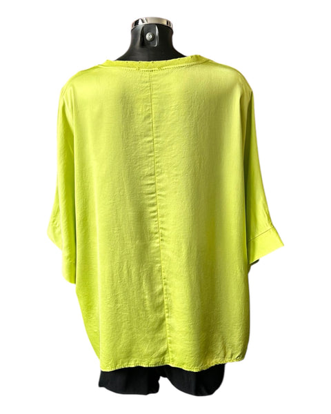 Tula silky batwing v neck top - Lime