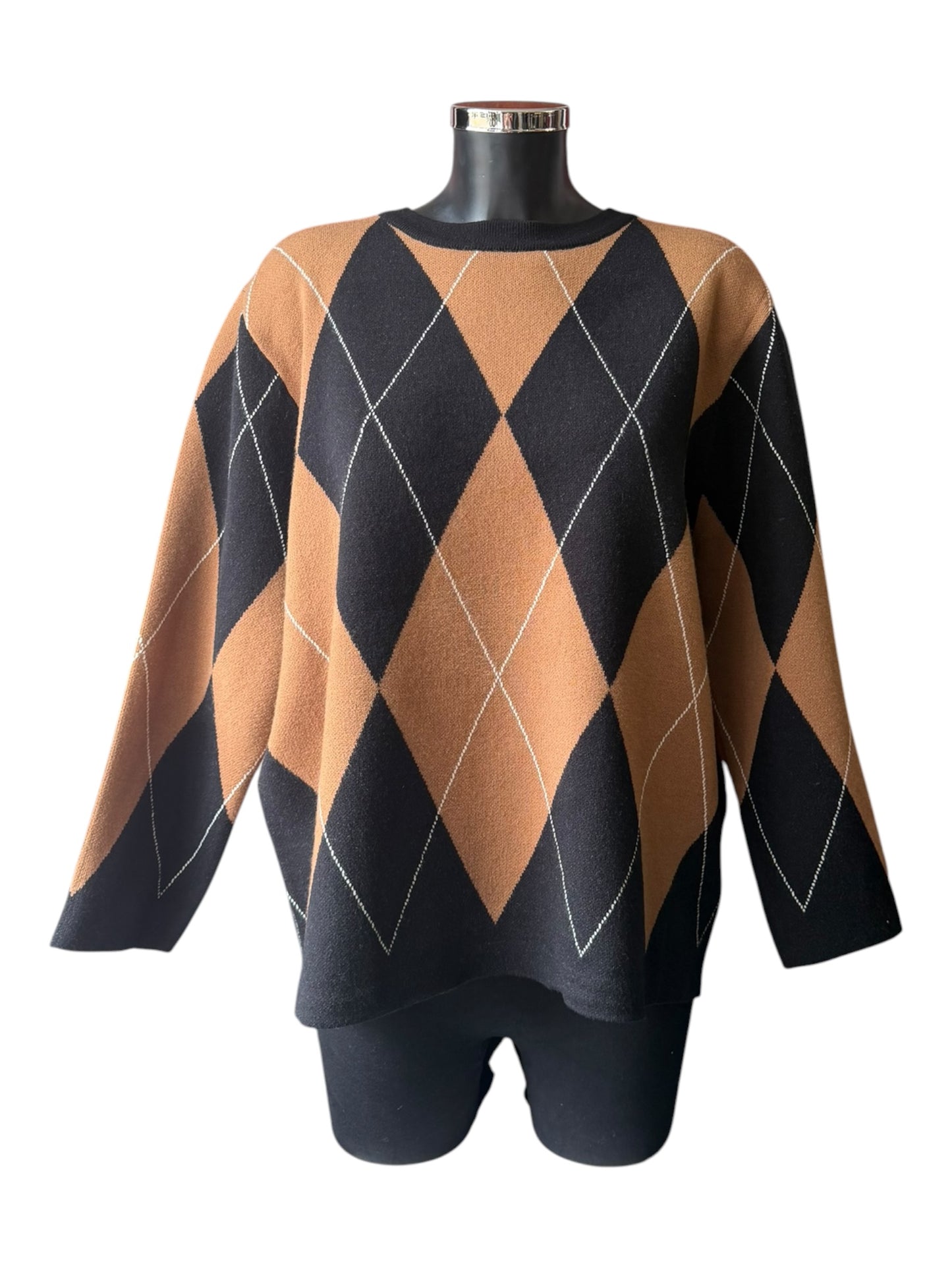 Davina argyle pattern jumper - Black mix