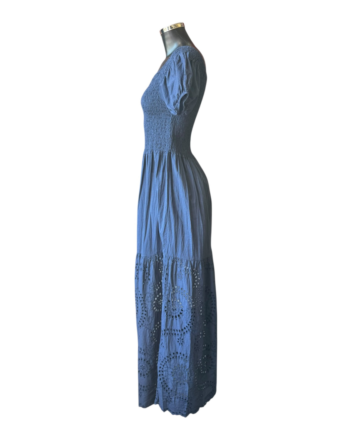 Dolly rouched top cutwork maxi dress - Navy