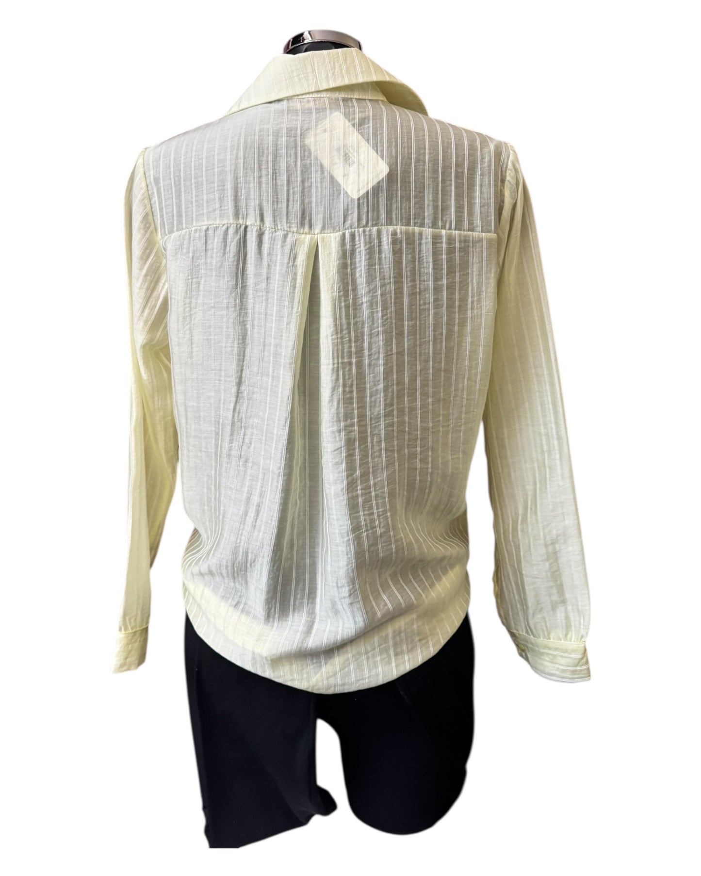 Tia striped tie front shirt -  Lemon