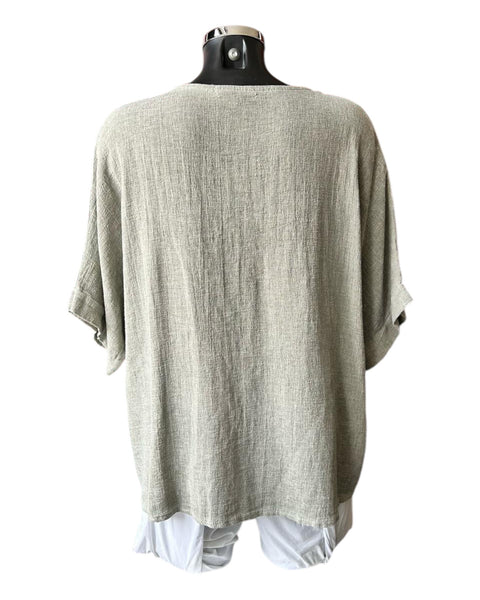 Casey range v neck twist front top - Khaki
