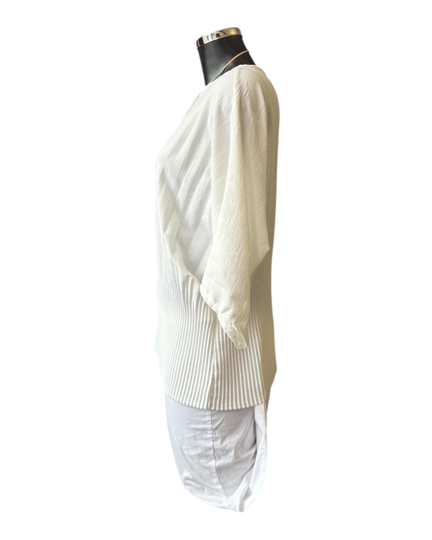 Lynne self stripe batwing ivory top
