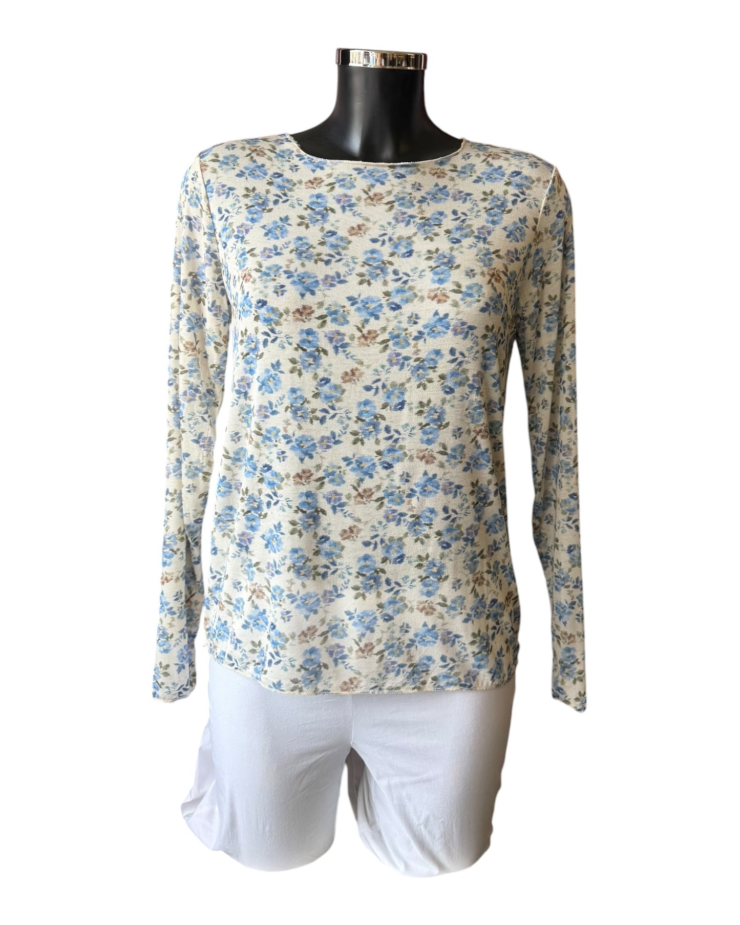 Scarlet floral mesh top - Blue