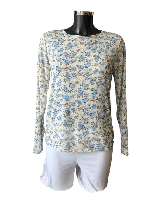 Scarlet floral mesh top - Blue