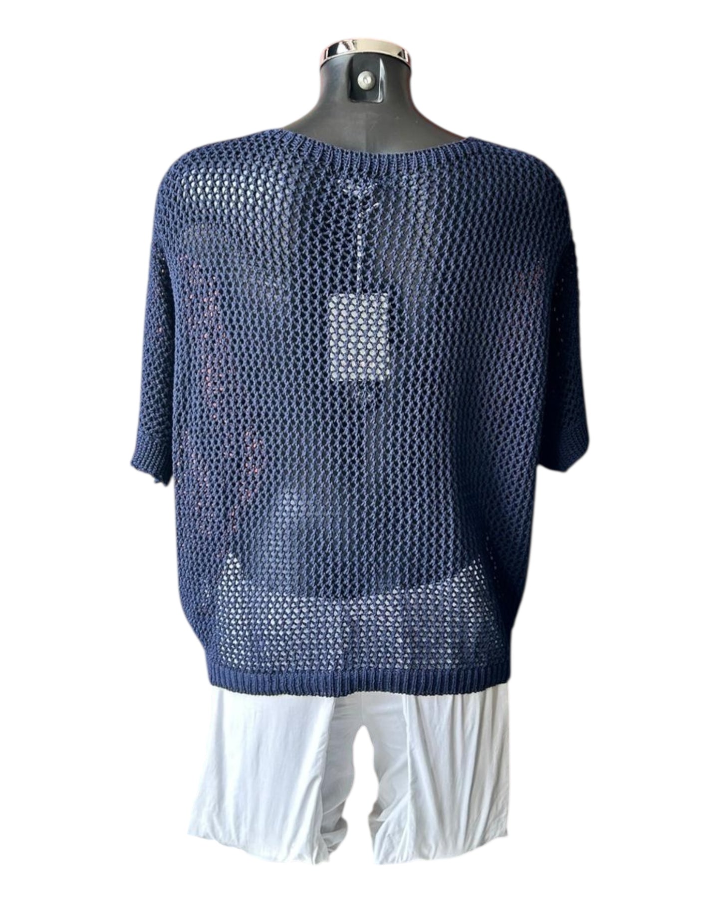 Megan open knit cardigan - Navy