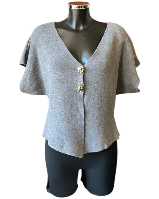 Lisa short sleeve cardigan - Grey