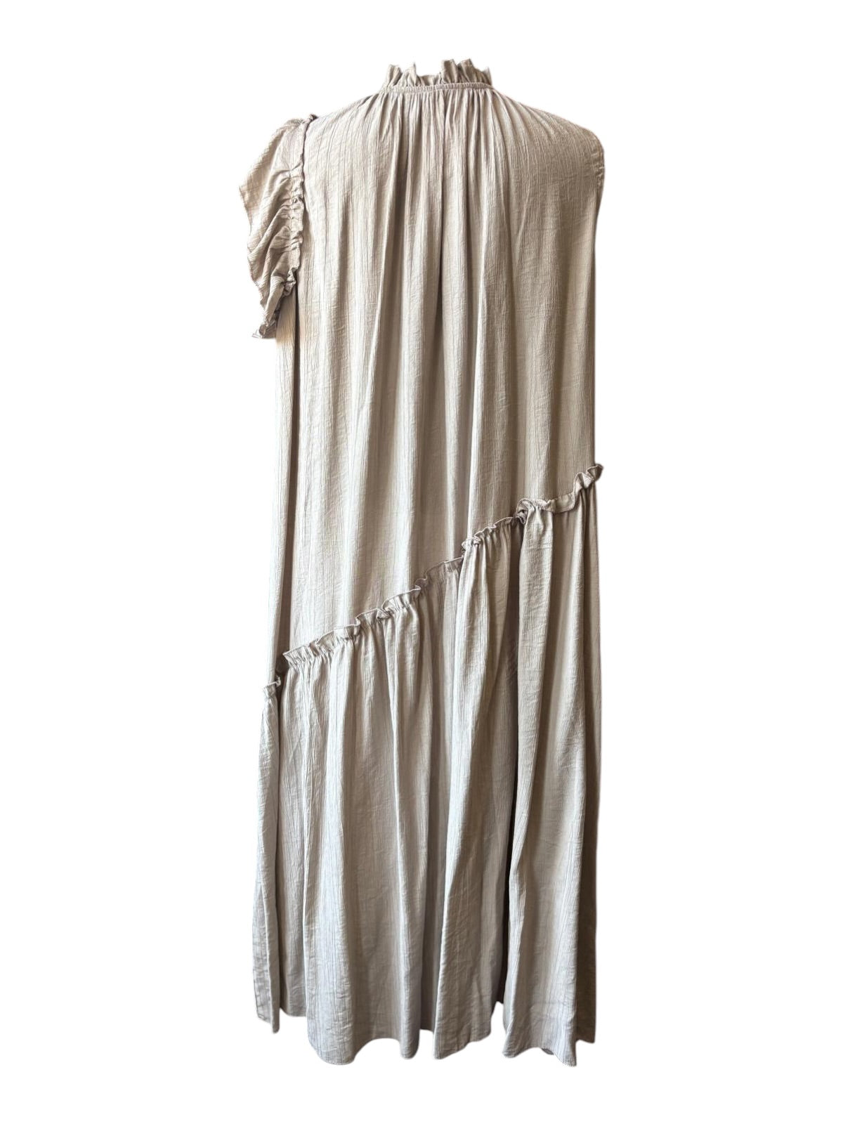 Tanya ruffle high neck dress - Taupe