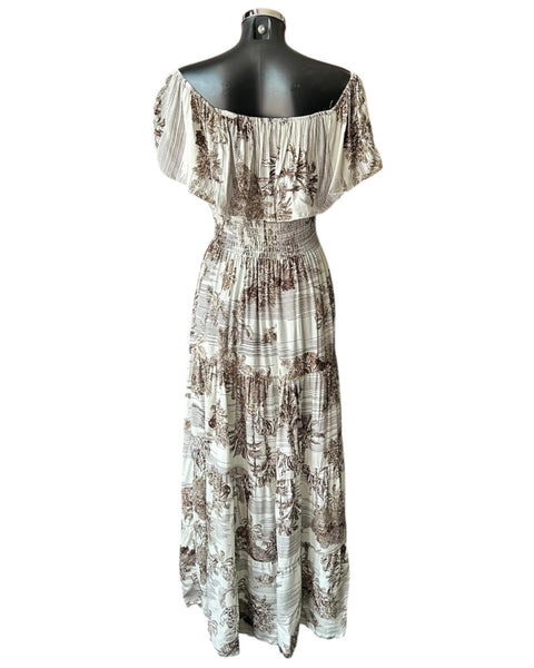 Brooke chocolate print maxi dress