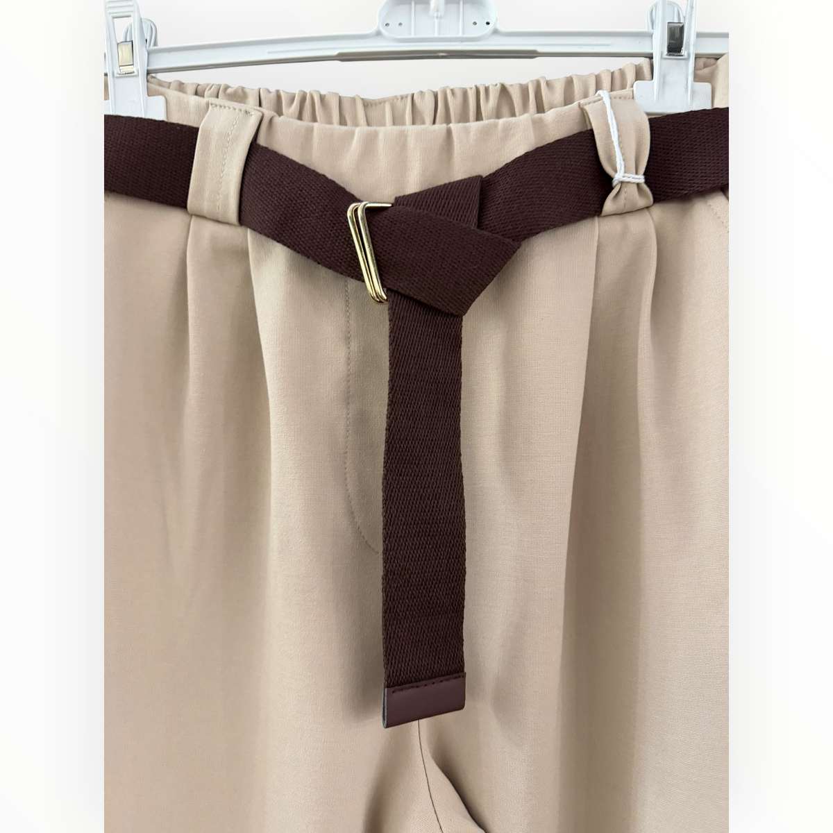 Bessie button hem trousers - Taupe